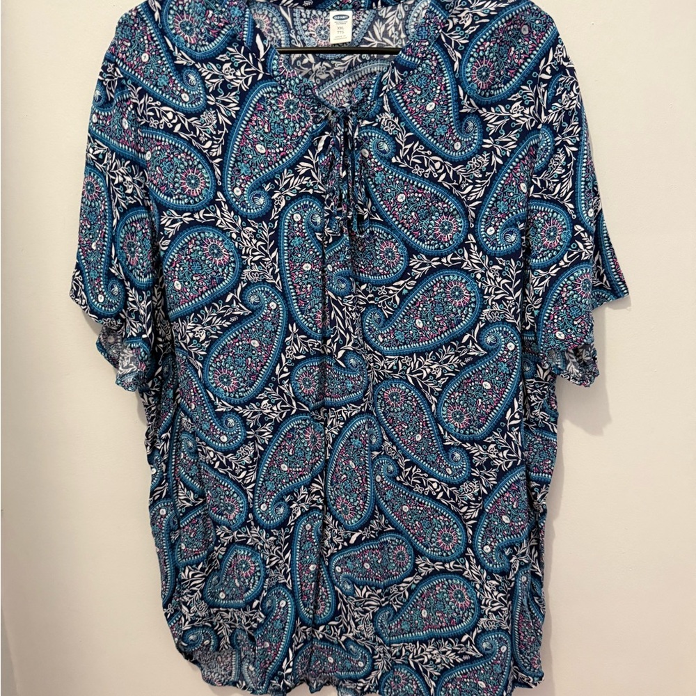 Old Navy Blue Paisley Women's Blouse